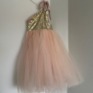 One-Shoulder Sequin Tutu Flower Girl Dress Corset Dress Wedding Pageant Dresse